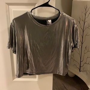 Silver crop top